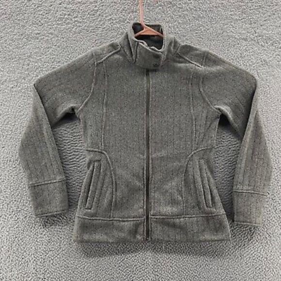 REI Jacket Womens Gray Knit Zip-Up Pockets Collar - size XS - Picture 1 of 14